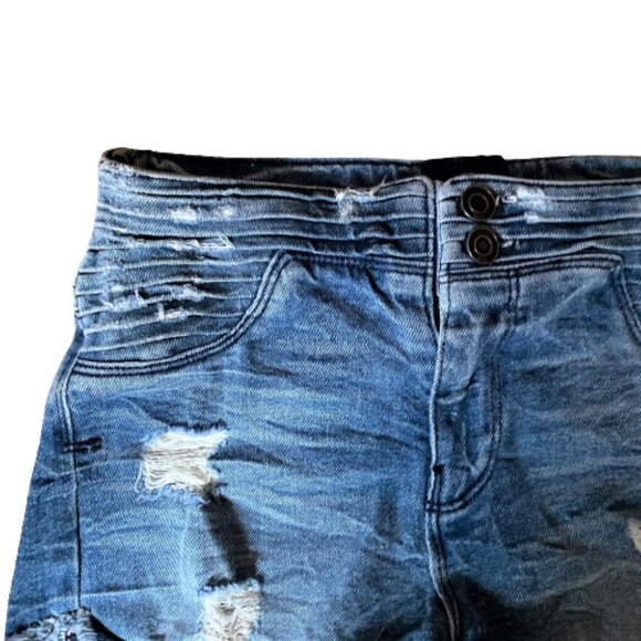 2/$40 RtA Salvador Ripped Jean Shorts in Destroyed Daze - Picture 13 of 16